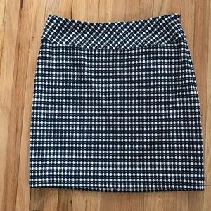 Ann Taylor Loft black and white mini skirt